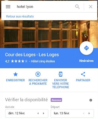 Annonces-Local-Search-Google-Maps-Résultat-Hotel-Lyon